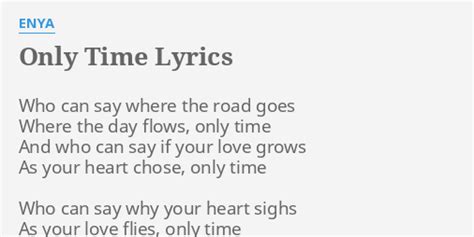 lyrics who can say|enya only time with lyrics.